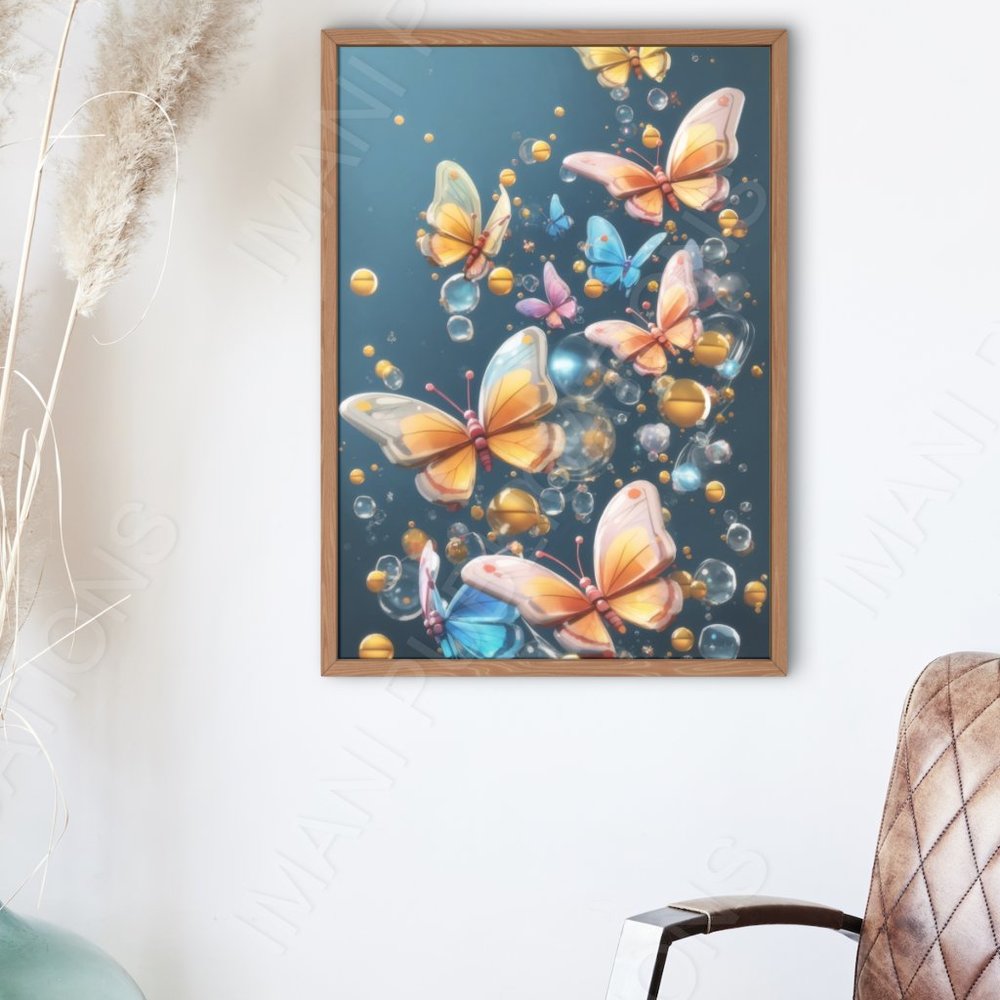 Enchanting Bubbles and Butterflies Oasis Poster | Wall Art Poster